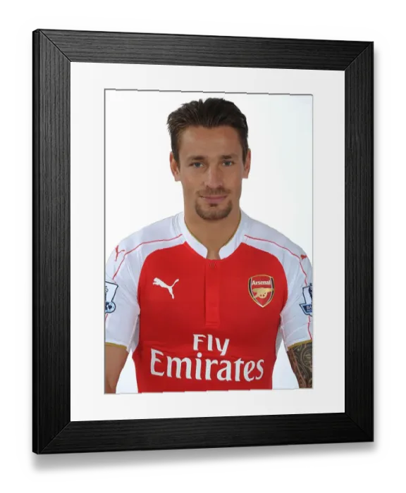 Framed Print : Arsenal Football Club: Mathieu Debuchy at 2015-16 First Team Photocall