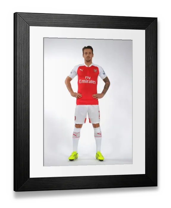 Framed Print : Arsenal Football Club: Mathieu Debuchy at 2015-16 First Team Photocall
