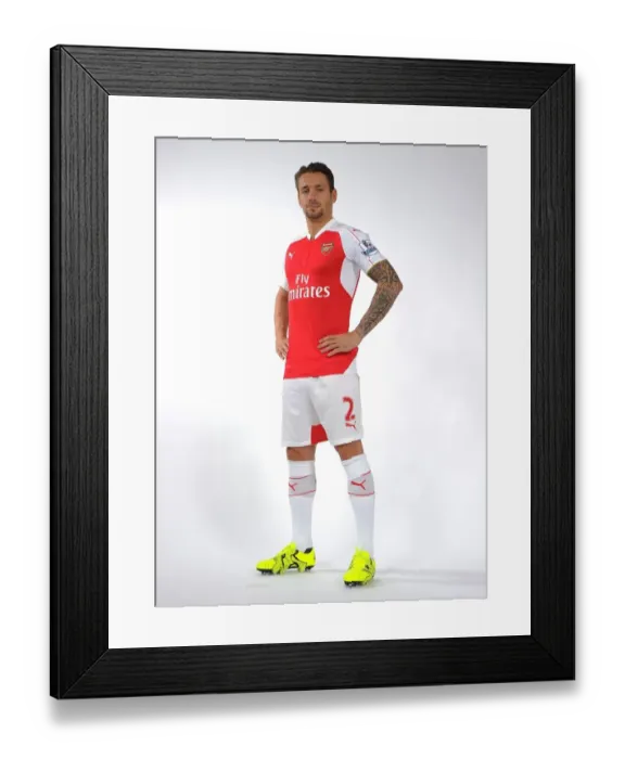 Framed Print : Arsenal First Team 2015-16: Mathieu Debuchy at Emirates Stadium