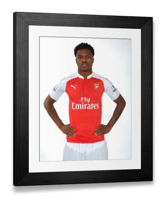 Framed Print : Arsenal First Team: Chuba Akpom at 2015-16 Photocall Framed Print : Arsenal First Team: Chuba Akpom at 2015-16 Photocall