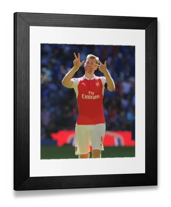Framed Print : Per Mertesacker's Triumph: Arsenal Celebrates Community Shield Victory over Chelsea Framed Print : Per Mertesacker's Triumph: Arsenal Celebrates Community Shield Victory over Chelsea
