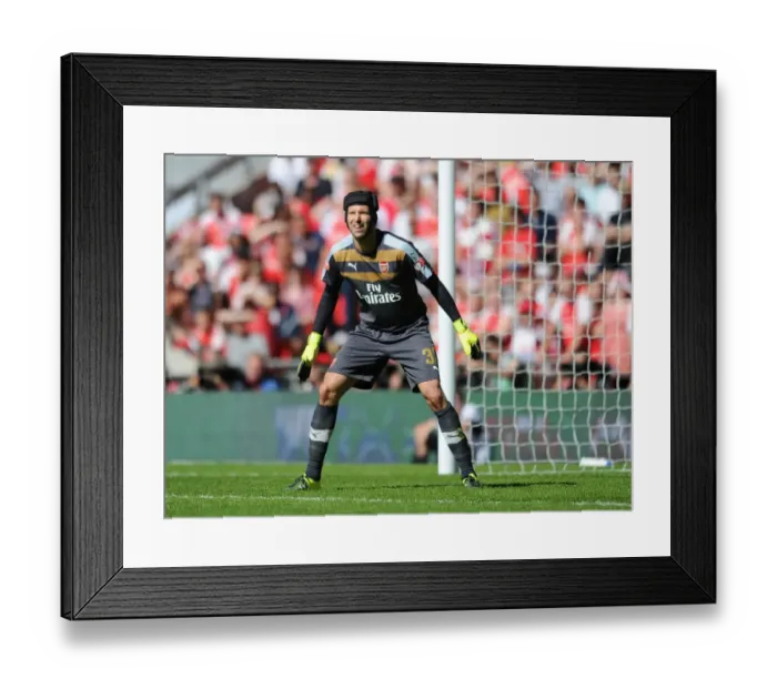 Framed Print : Arsenal's Petr Cech in Action at the 2015-16 FA Community Shield: Arsenal vs. Chelsea Framed Print : Arsenal's Petr Cech in Action at the 2015-16 FA Community Shield: Arsenal vs. Chelsea