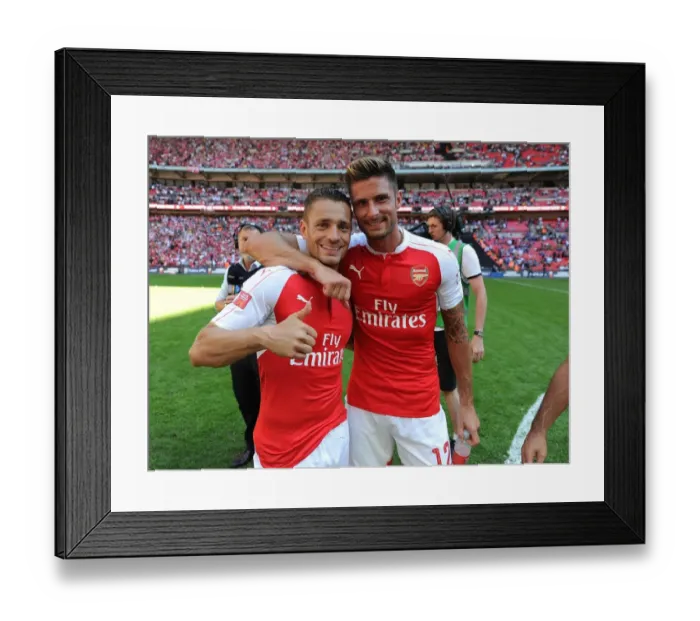 Framed Print : Arsenal Celebrate Community Shield Victory: Debuchy and Giroud Rejoice Framed Print : Arsenal Celebrate Community Shield Victory: Debuchy and Giroud Rejoice