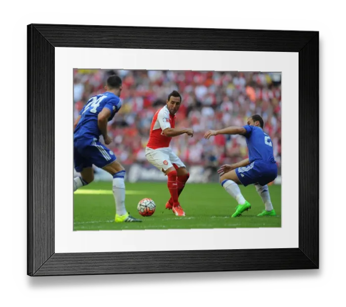 Framed Print : Clash of Titans: Cazorla vs. Cahill & Ivanovic - Arsenal vs. Chelsea FA Community Shield 2015-16