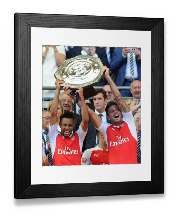 Framed Print : Arsenal: Coquelin and Giroud Celebrate Community Shield Victory