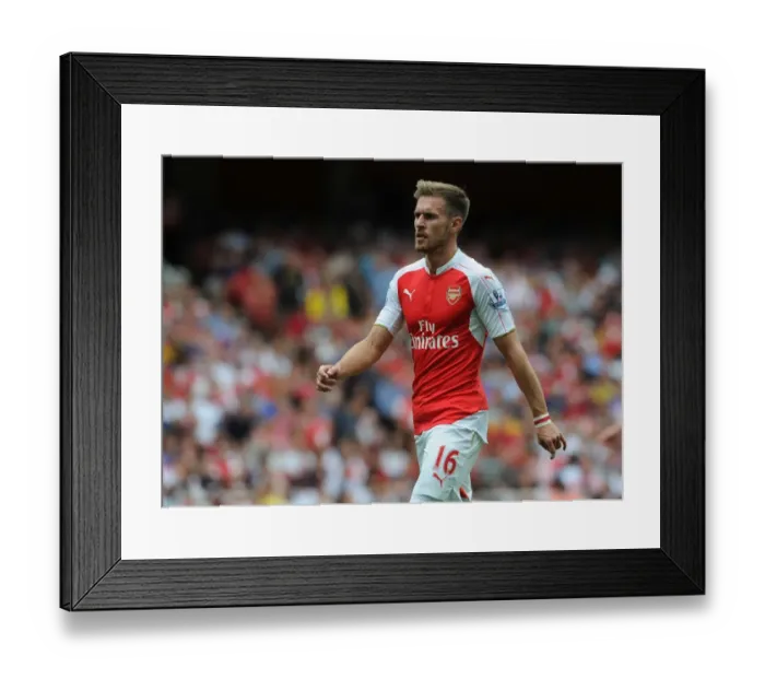 Framed Print : Aaron Ramsey in Action: Arsenal vs. West Ham United, Premier League 2015-16