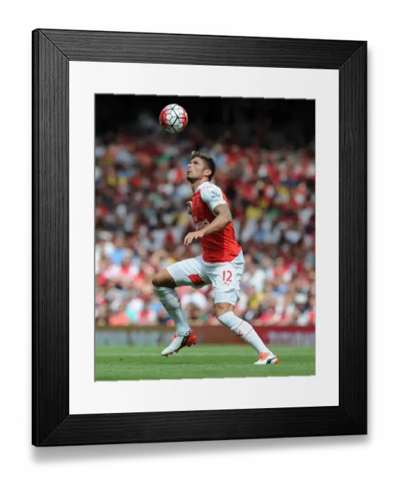 Framed Print : Arsenal's Olivier Giroud Faces Off Against West Ham United in Intense 2015-16 Premier League Clash Framed Print : Arsenal's Olivier Giroud Faces Off Against West Ham United in Intense 2015-16 Premier League Clash
