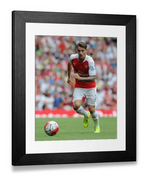 Framed Print : Arsenal's Mathieu Debuchy in Action against West Ham United (2015-16)