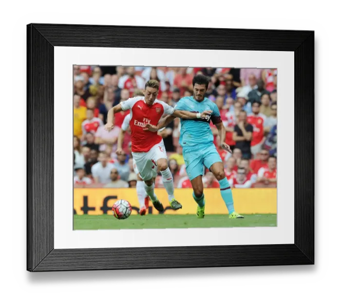 Framed Print : Mesut Ozil Outmaneuvers James Tomkins: Arsenal's Thrilling Start to 2015-16 Premier League Season Framed Print : Mesut Ozil Outmaneuvers James Tomkins: Arsenal's Thrilling Start to 2015-16 Premier League Season