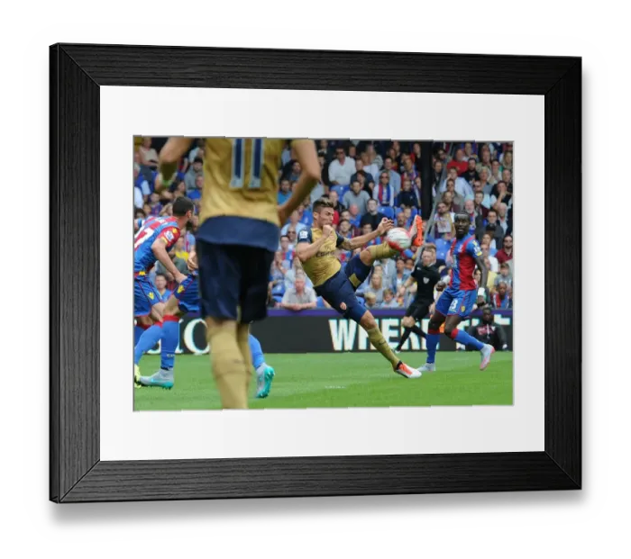 Framed Print : Olivier Giroud Scores First Goal for Arsenal in Crystal Palace vs. Arsenal, Premier League 2015-16