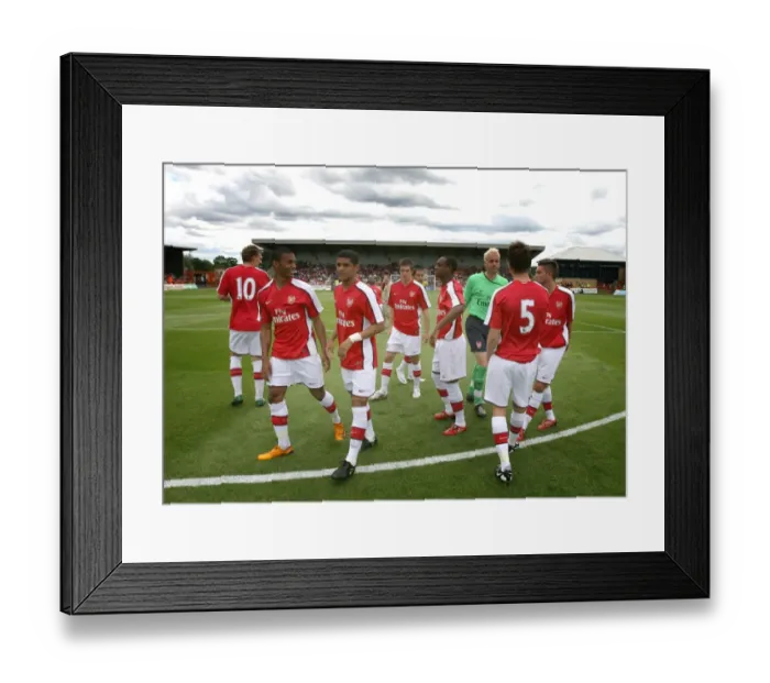 Framed Print : Arsenal players before the first pre season match