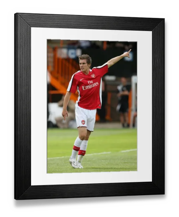 Framed Print : Arsenal's Thrilling 2-1 Debut Victory with Aaron Ramsey against Barnet, 2008