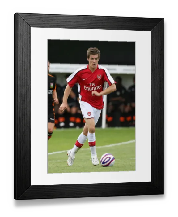 Framed Print : Arsenal's Young Star Ramsey Shines in Exciting 2-1 Pre-Season Victory Over Barnet, 2008