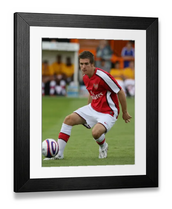 Framed Print : Arsenal's Young Star Ramsey Shines in Exciting 2-1 Pre-Season Victory over Barnet, 2008