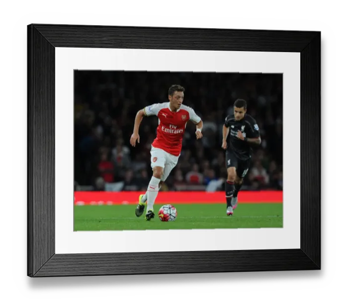 Framed Print : Mesut Ozil in Action: Arsenal vs. Liverpool, Premier League 2015 / 16