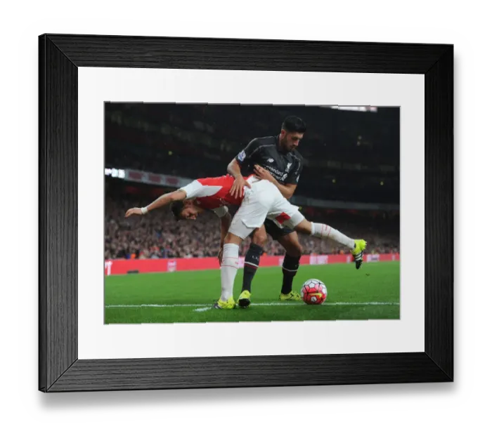 Framed Print : Ozil vs. Can: A Battle of Midfield Maestros in Arsenal vs. Liverpool's 2015 / 16 Premier League Clash Framed Print : Ozil vs. Can: A Battle of Midfield Maestros in Arsenal vs. Liverpool's 2015 / 16 Premier League Clash