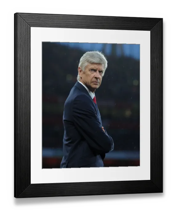 Framed Print : Arsene Wenger, Arsenal Manager: Pre-Match Focus vs. Liverpool, Premier League 2015 / 16