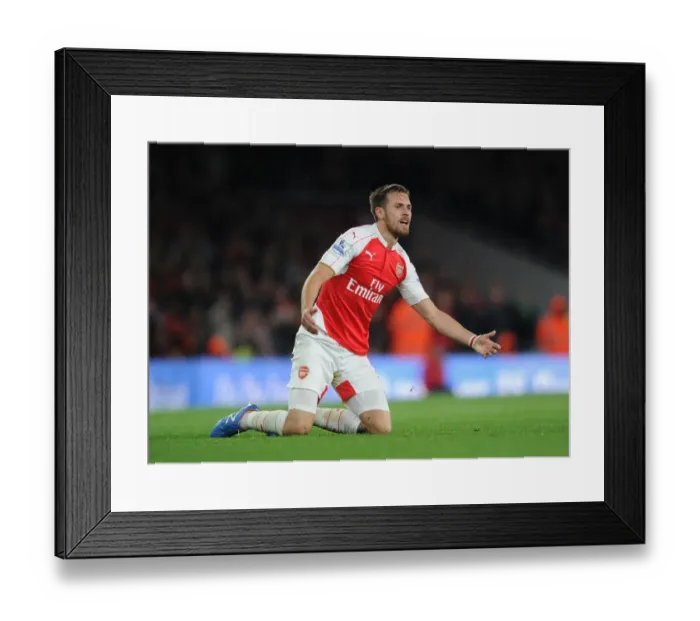 Framed Print : Arsenal's Aaron Ramsey in Action Against Liverpool, 2015 / 16 Premier League