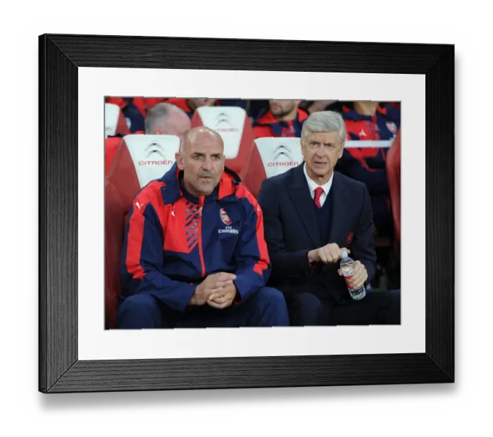Framed Print : Arsenal's Wenger and Bould: United Before the Battle against Liverpool, 2015 / 16 Premier League Framed Print : Arsenal's Wenger and Bould: United Before the Battle against Liverpool, 2015 / 16 Premier League
