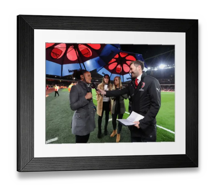 Framed Print : Arsenal vs. Liverpool: Alex Scott's Half-Time Interview (2015 / 16) Framed Print : Arsenal vs. Liverpool: Alex Scott's Half-Time Interview (2015 / 16)