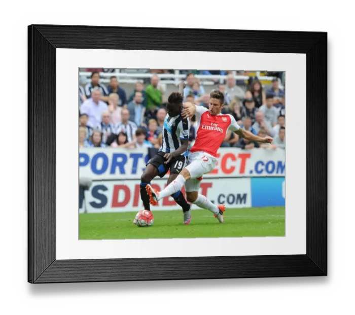 Framed Print : Giroud vs Haidara: A Footballing Battle at Newcastle United (2015-16)