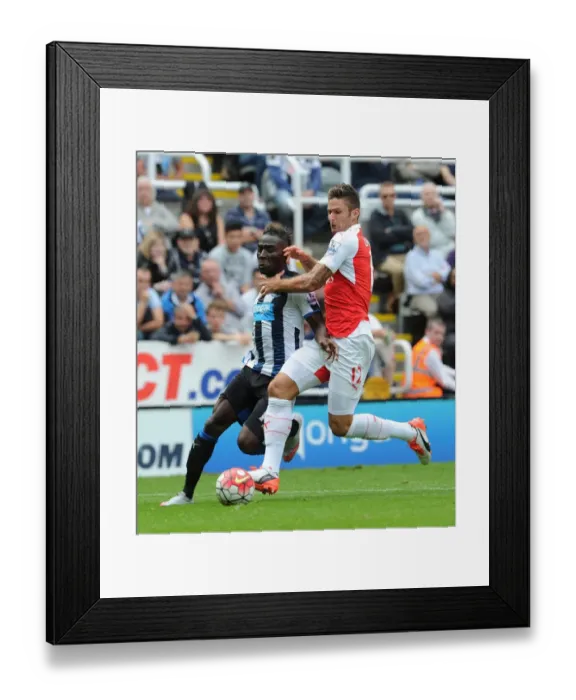 Framed Print : Giroud vs Haidara: A Football Battle at Newcastle United (2015-16)