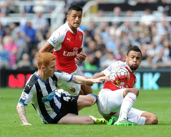 Coquelin's Crunching Tackle: Sanchez Chases Down Colback in Intense Arsenal-Newcastle Clash, 2015-16 Premier League