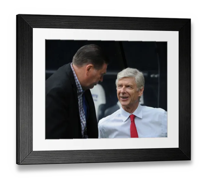 Framed Print : Arsene Wenger Engages in Pre-Match Chat with Chris Waddle (Newcastle United vs. Arsenal, 2015-16) Framed Print : Arsene Wenger Engages in Pre-Match Chat with Chris Waddle (Newcastle United vs. Arsenal, 2015-16)