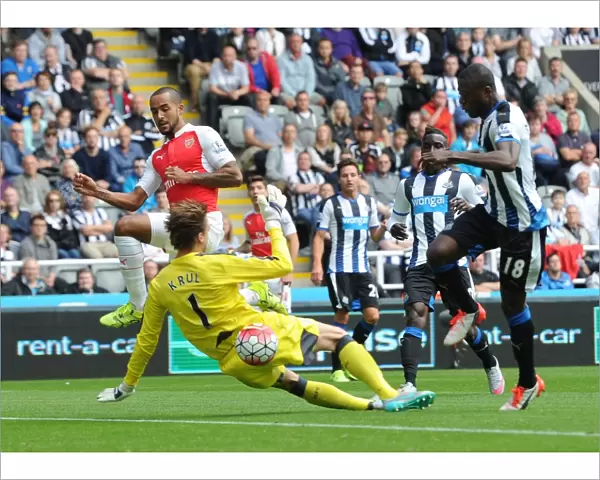 Theo Walcott's Slick Move: Outmaneuvering Tim Krul in the 2015-16 Premier League Clash between Newcastle and Arsenal