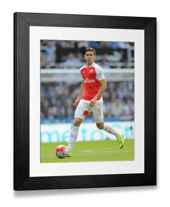 Framed Print : Gabriel in Action: Arsenal vs. Newcastle United, Premier League 2015-16