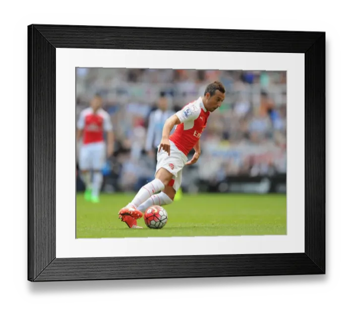 Framed Print : Arsenal's Santi Cazorla in Action against Newcastle United, Premier League 2015-16