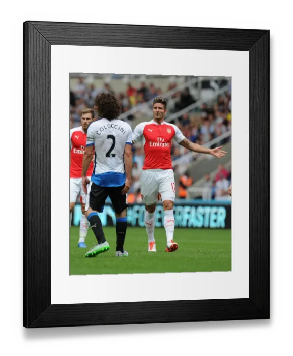 Framed Print : Giroud in Action: Arsenal's Win Against Newcastle United, Premier League 2015-16
