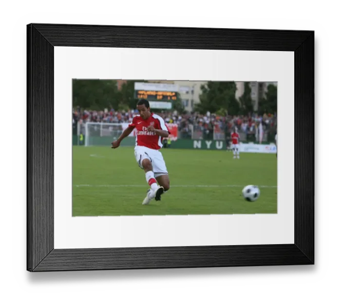 Framed Print : Theo Walcott shoots past Daniel Rozsa to score the Arsenal goal Framed Print : Theo Walcott shoots past Daniel Rozsa to score the Arsenal goal