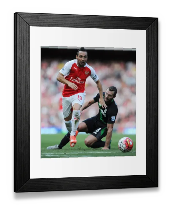 Framed Print : Santi Cazorla Dashes Past Erik Pieters: Arsenal vs. Stoke City, 2015-16 Premier League
