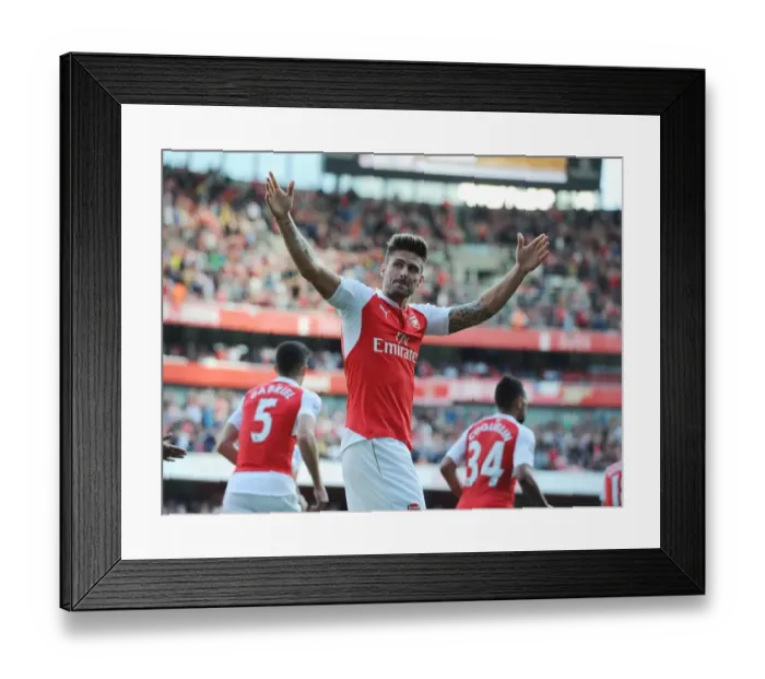 Framed Print : Olivier Giroud's Brace: Arsenal's Victory Over Stoke City in the 2015-16 Premier League Framed Print : Olivier Giroud's Brace: Arsenal's Victory Over Stoke City in the 2015-16 Premier League