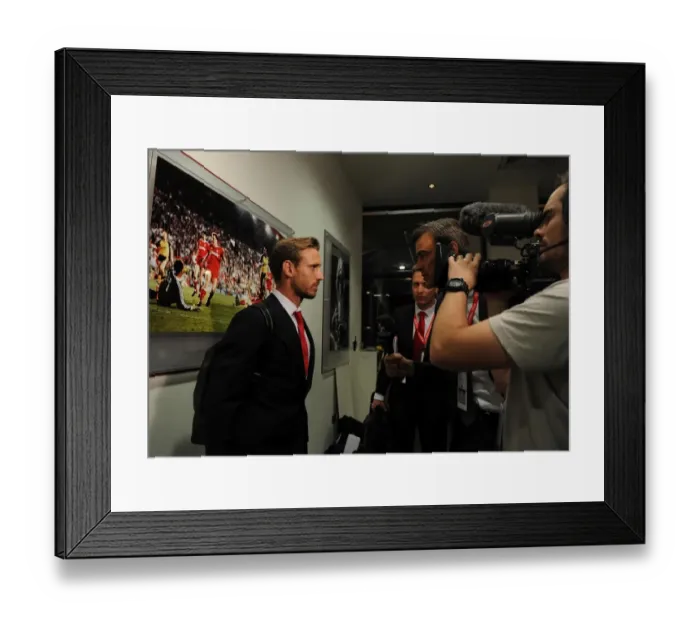 Framed Print : Nacho Monreal - Arsenal FC Pre-Match Interview Ahead of Arsenal vs Stoke City (2015-16)