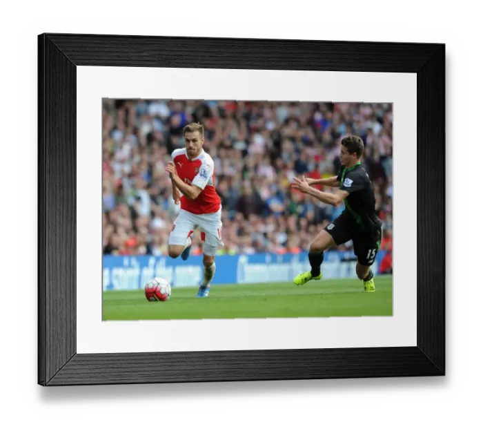Framed Print : Clash of Midfield Titans: Ramsey vs. van Ginkel - Arsenal vs. Stoke City, Premier League 2015-16