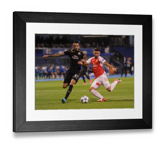 Framed Print : Clash in Croatia: Giroud vs. Taravel - Dinamo Zagreb vs. Arsenal, UEFA Champions League Framed Print : Clash in Croatia: Giroud vs. Taravel - Dinamo Zagreb vs. Arsenal, UEFA Champions League