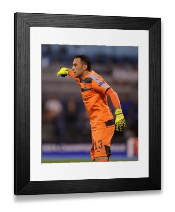 Framed Print : Arsenal's David Ospina in Action against Dinamo Zagreb, UEFA Champions League 2015-16