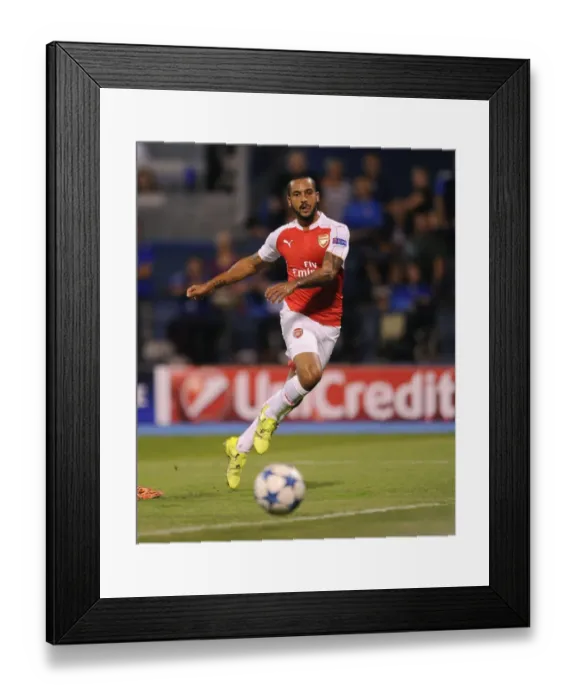Framed Print : Theo Walcott Scores for Arsenal in UEFA Champions League against Dinamo Zagreb, September 2015 Framed Print : Theo Walcott Scores for Arsenal in UEFA Champions League against Dinamo Zagreb, September 2015