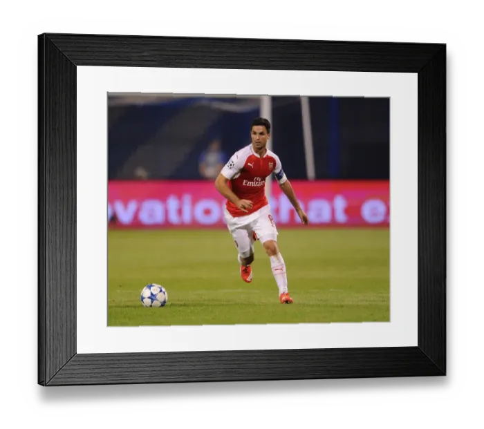 Framed Print : Mikel Arteta Leads Arsenal in Dinamo Zagreb Clash, UEFA Champions League 2015-16 Framed Print : Mikel Arteta Leads Arsenal in Dinamo Zagreb Clash, UEFA Champions League 2015-16