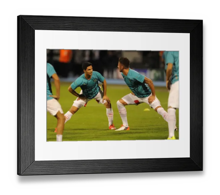 Framed Print : Arsenal's Mikel Arteta and Olivier Giroud Warming Up Ahead of Dinamo Zagreb Clash, UEFA Champions League 2015 Framed Print : Arsenal's Mikel Arteta and Olivier Giroud Warming Up Ahead of Dinamo Zagreb Clash, UEFA Champions League 2015