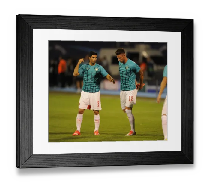 Framed Print : Mikel Arteta and Olivier Giroud: Arsenal's Preparation for UEFA Champions League Clash against Dinamo Zagreb Framed Print : Mikel Arteta and Olivier Giroud: Arsenal's Preparation for UEFA Champions League Clash against Dinamo Zagreb