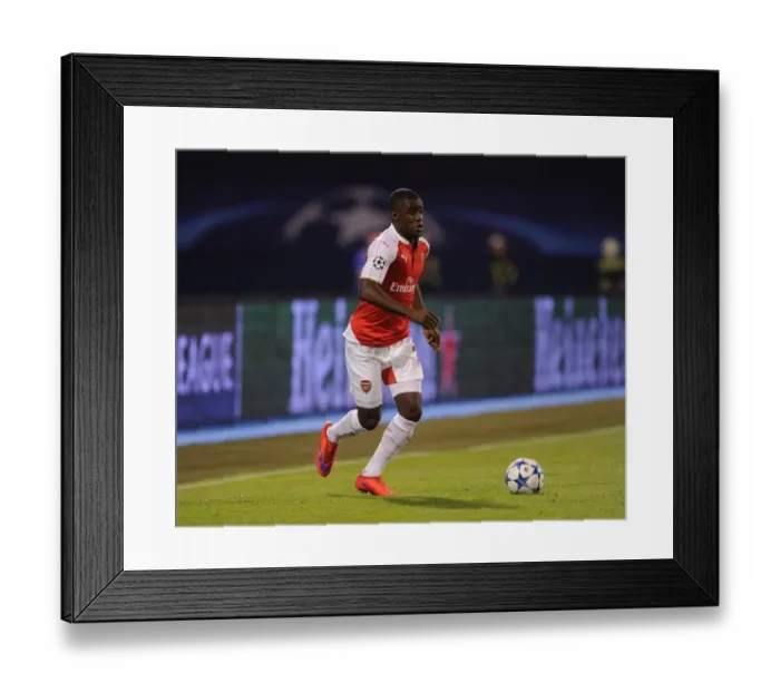 Framed Print : Joel Campbell in Action: Arsenal vs. Dinamo Zagreb, UEFA Champions League, 2015