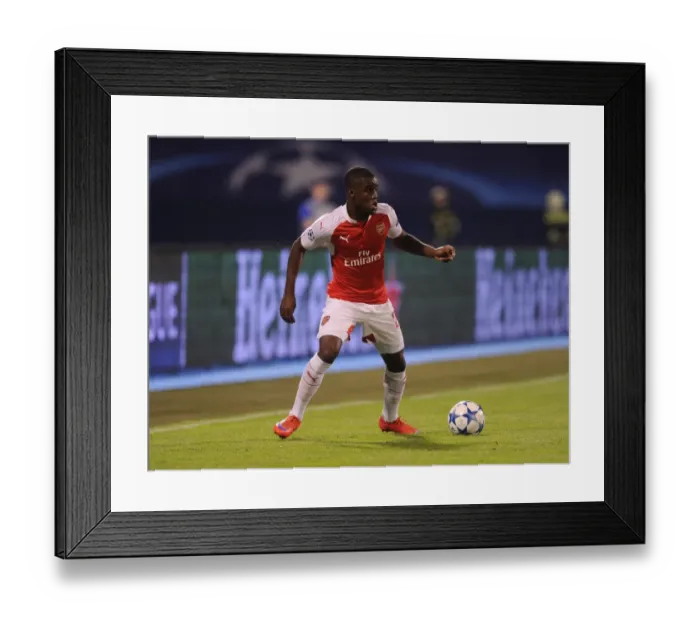 Framed Print : Joel Campbell in Action: Arsenal vs. Dinamo Zagreb, UEFA Champions League, 2015