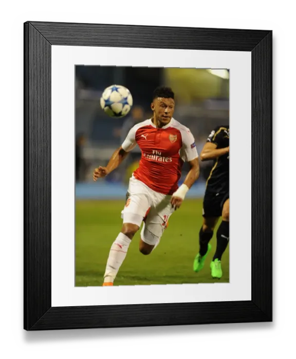 Framed Print : Arsenal's Alex Oxlade-Chamberlain in Action against Dinamo Zagreb, 2015-16 UEFA Champions League Framed Print : Arsenal's Alex Oxlade-Chamberlain in Action against Dinamo Zagreb, 2015-16 UEFA Champions League