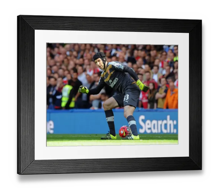 Framed Print : Petr Cech's Unwavering Focus: Chelsea vs. Arsenal Rivalry (2015-16)
