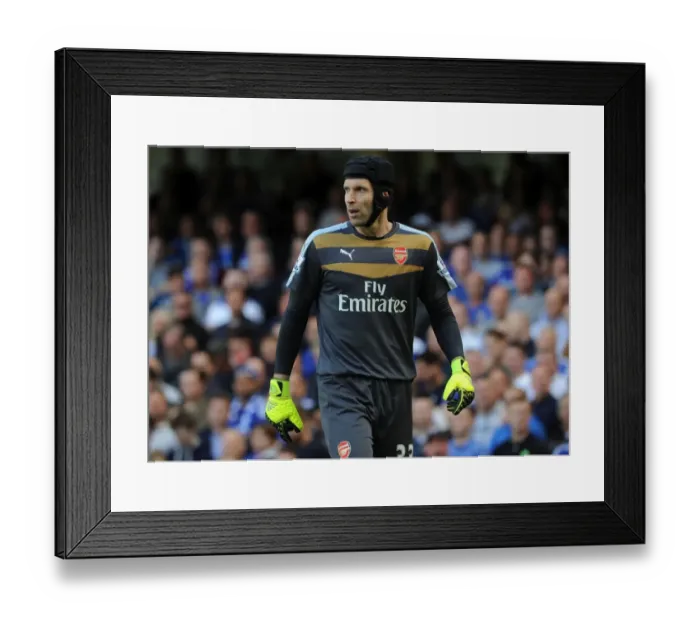 Framed Print : Petr Cech: Unyielding Focus in the Chelsea vs. Arsenal Rivalry, Premier League 2015-16 Framed Print : Petr Cech: Unyielding Focus in the Chelsea vs. Arsenal Rivalry, Premier League 2015-16
