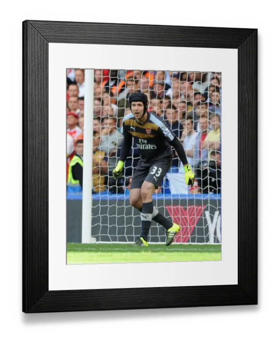 Framed Print : Petr Cech: Unwavering Concentration in Chelsea vs. Arsenal Clash (2015-16)