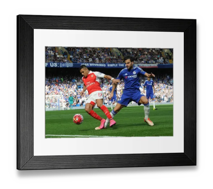 Framed Print : Clash of the Past and Present: Sanchez vs. Fabregas - Chelsea vs. Arsenal, Premier League 2015-16 Framed Print : Clash of the Past and Present: Sanchez vs. Fabregas - Chelsea vs. Arsenal, Premier League 2015-16